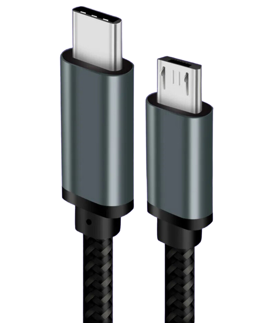 USB-C to Micro-B Braided Charging Cable